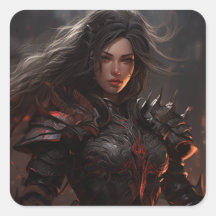 Fantasy Female Warrior Knight - Sticker