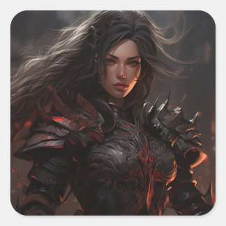 Fantasy Female Warrior Knight - Sticker