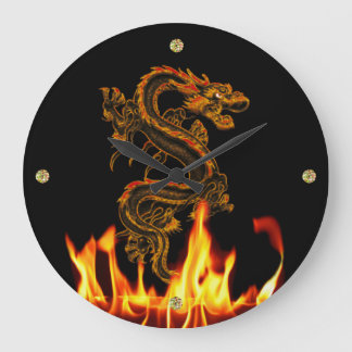 Fantasy Fire Dragon Wall Clock