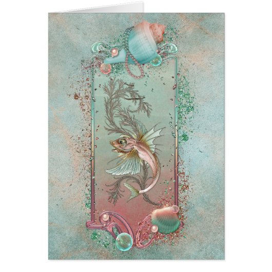 Fantasy Fish Art Nouveau Cards (Front)
