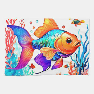 Fantasy Fish Scene Design Kitchen Towel