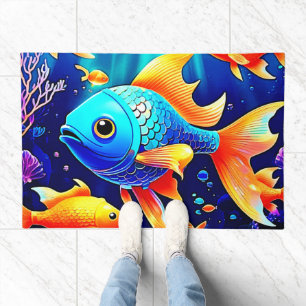 Fantasy Fish Swim Design Doormat