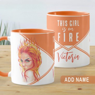Fantasy Flames Woman Surreal Art Girl on Fire Name