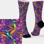 Fantasy Flight of Colorful Hummingbirds Socks<br><div class="desc">Fantasy Flight of Colorful Hummingbirds Socks  - - Images are mirrored for symmetry when being worn - - see more great sock designs in my store.</div>