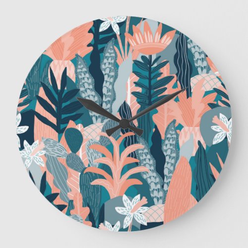 Fantasy Flora Paisley Jungle Dreams Large Clock