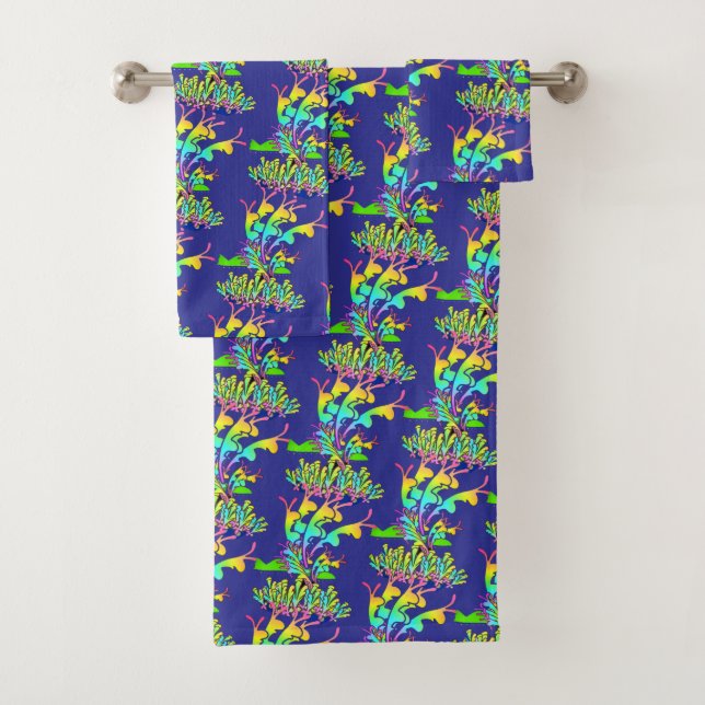Fantasy Floral Blue  Bath Towel Set (Insitu)