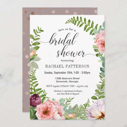 Fantasy Floral Bridal Shower Invitation