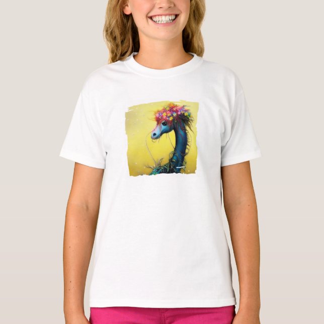 Fantasy floral dragon   T-Shirt (Front)