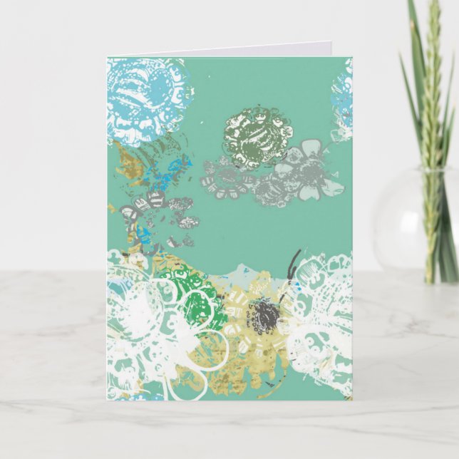 Fantasy Floral Hand-drawn Graphic Card (Front)
