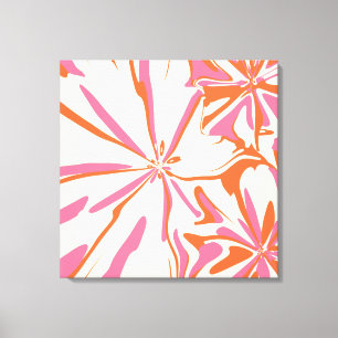 Fantasy Floral - Pink, Orange and Cream Canvas Print
