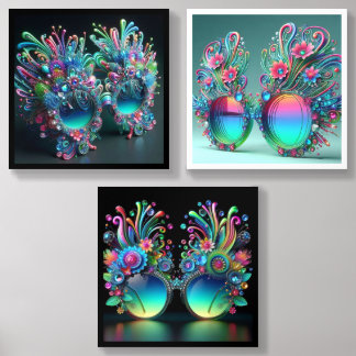 Fantasy Floral Sunglasses Acrylic Photo Tile