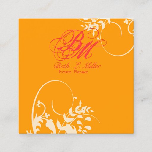 Customizable Bold Nature Flower Monogram Promotional Business Card Template