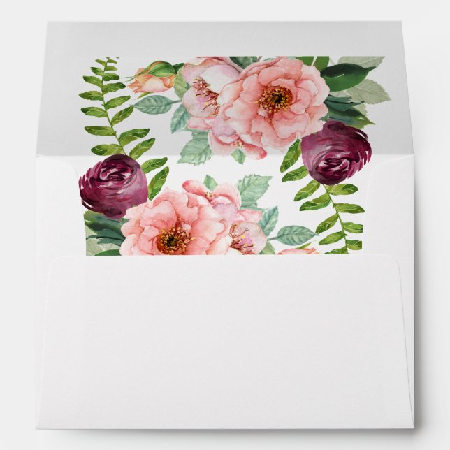 Fantasy Floral Watercolor Envelope (Back (Bottom))
