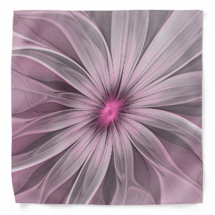 Fantasy Flower Abstract Plum Floral Fractal Art Bandana