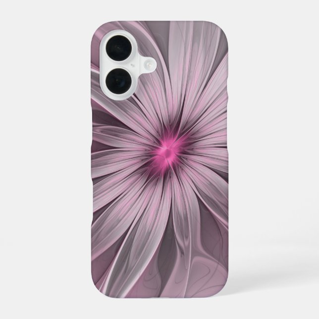 Fantasy Flower Abstract Plum Floral Fractal Art iPhone Case (Back)