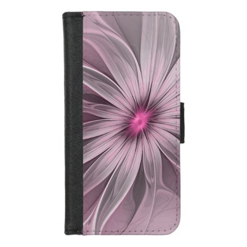 Fantasy Flower Abstract Plum Floral Fractal Art iPhone 87 Wallet Case