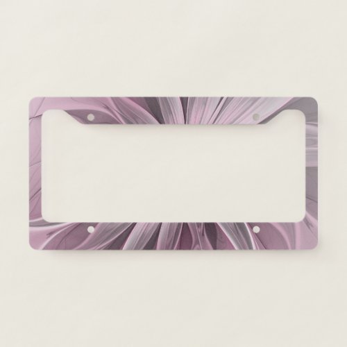 Fantasy Flower Abstract Plum Floral Fractal Art License Plate Frame