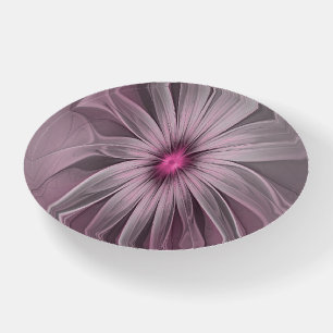 Fantasy Flower Abstract Plum Floral Fractal Art Paperweight