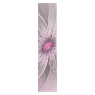 Fantasy Flower Abstract Plum Floral Fractal Art Short Table Runner