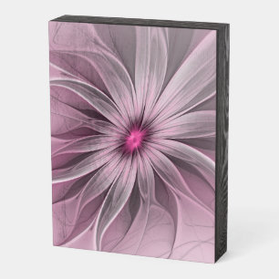 Fantasy Flower Abstract Plum Floral Fractal Art Wooden Box Sign