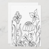 Fantasy Flower Garden Coloring Card (Front/Back)