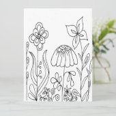 Fantasy Flower Garden Coloring Card (Standing Front)