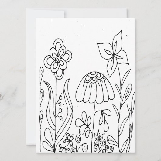 Fantasy Flower Garden Coloring Card (Front)
