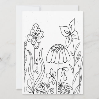 Fantasy Flower Garden Coloring Card