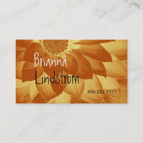 FANTASY FLOWER Gold Metallic Business Card Templates