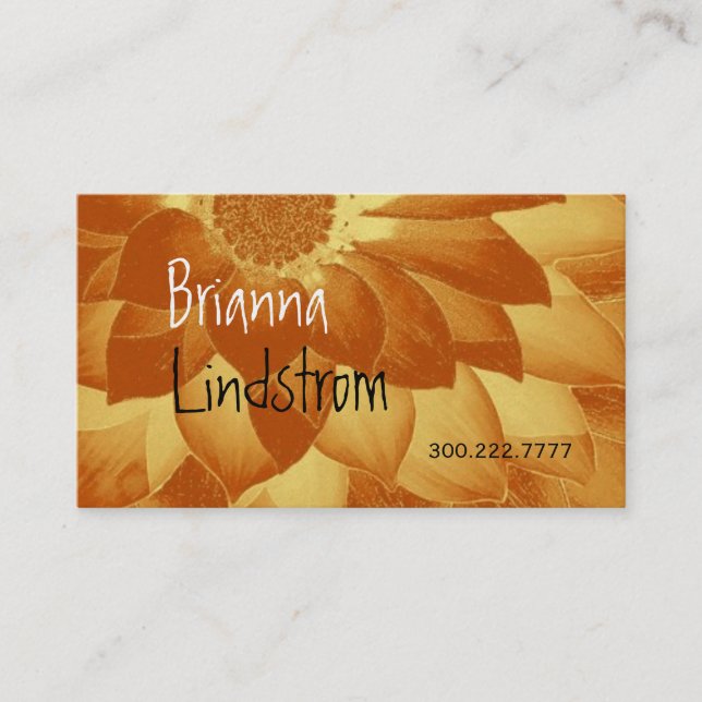 FANTASY FLOWER Gold Metallic Business Card (Front)