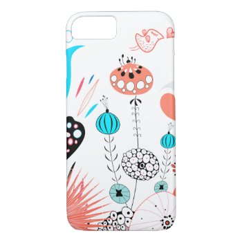 Fantasy Flowers And Birdie Iphone 8/7 Case by BlackBrookElectronic at Zazzle