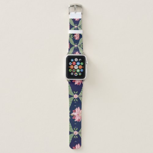 Fantasy Flowers Dark Indian Motifs Apple Watch Band