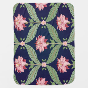 Fantasy Flowers: Dark Indian Motifs Baby Blanket
