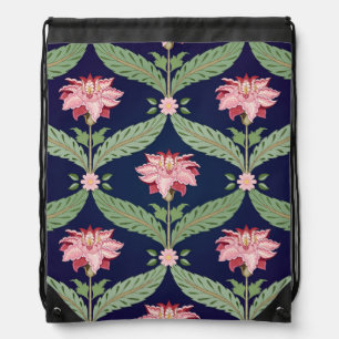 Fantasy Flowers: Dark Indian Motifs Drawstring Bag