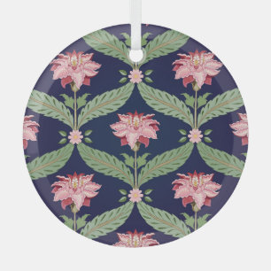 Fantasy Flowers: Dark Indian Motifs Glass Ornament