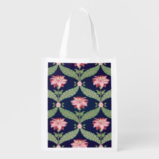 Fantasy Flowers: Dark Indian Motifs Grocery Bag