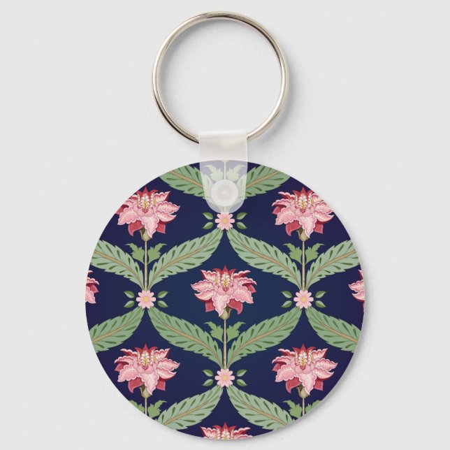 Fantasy Flowers: Dark Indian Motifs Keychain (Front)