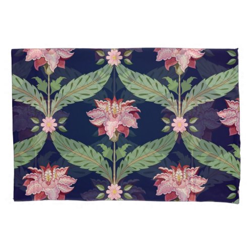 Fantasy Flowers Dark Indian Motifs Pillow Case