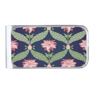 Fantasy Flowers: Dark Indian Motifs Silver Finish Money Clip