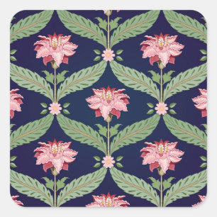 Fantasy Flowers: Dark Indian Motifs Square Sticker