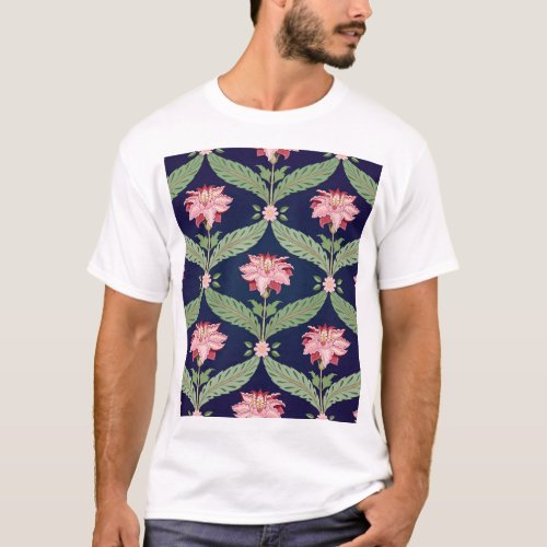 Fantasy Flowers Dark Indian Motifs T_Shirt