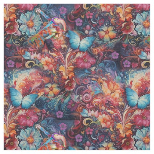 Fantasy Flowers express the joy of nature Fabric