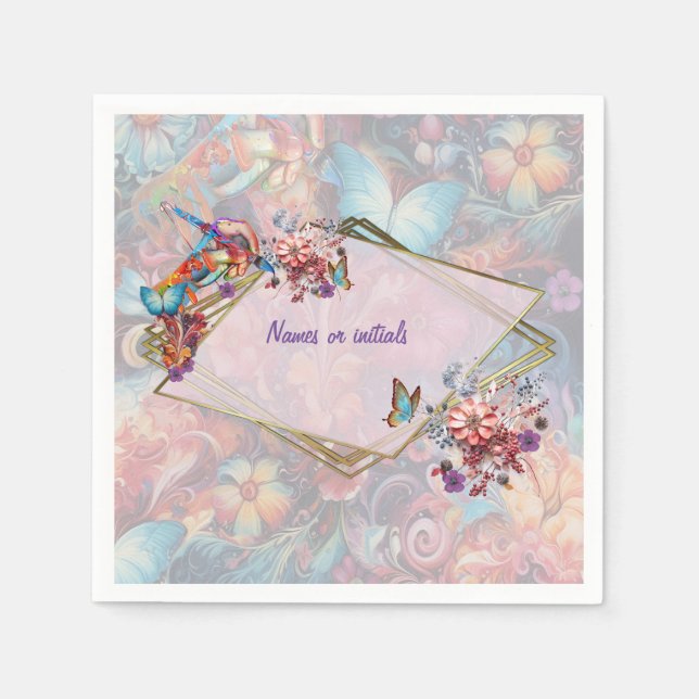 Fantasy Flowers express the joy of nature. Napkins (Front)