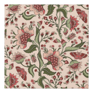 Fantasy Flowers Paisley Hand Drawn Faux Canvas Print