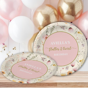 Fantasy Flutter and Twirl Wildflower Paper Plates