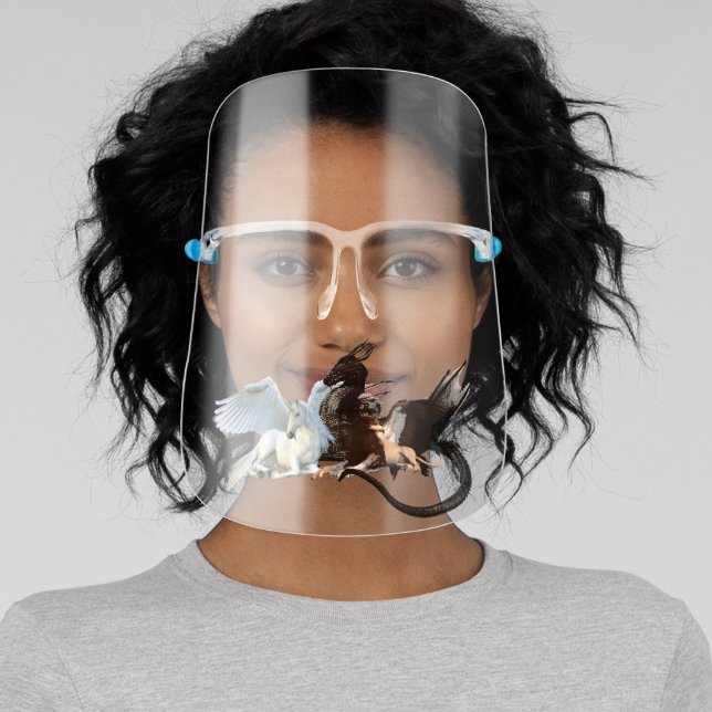 Fantasy Flyers Dragon Griffin Pegasus Unicorn Face Shield (Insitu)