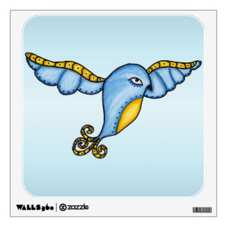 Fantasy Flying Blue Bird Wall Decal