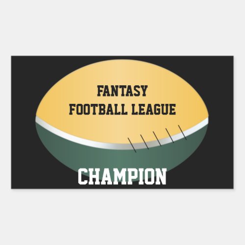 Fantasy Football Champ customizable Rectangular Sticker