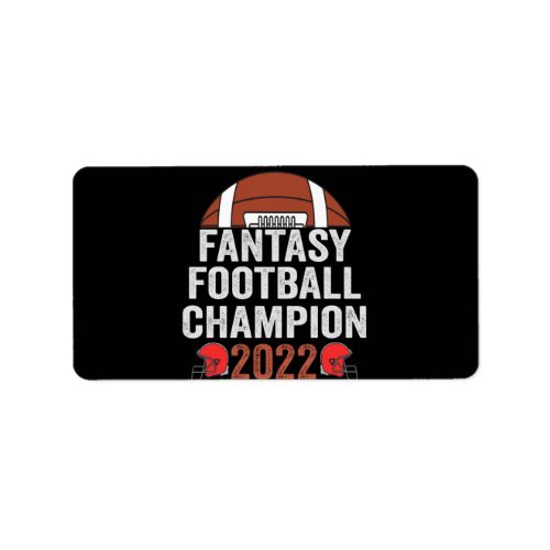 Fantasy Football Champion 2022 Football Lover Label