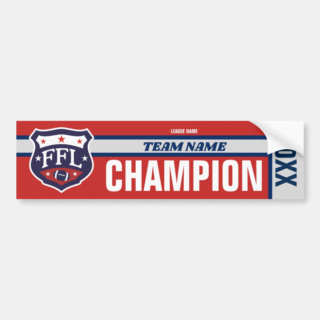 Fantasy Football Champion Banner Bumper Sticker | Zazzle